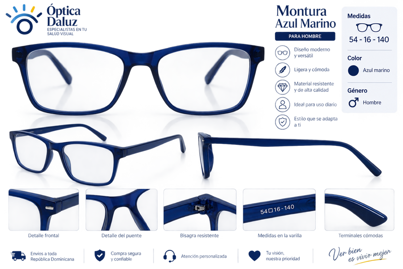 Montura azul marino para hombre - Óptica Daluz